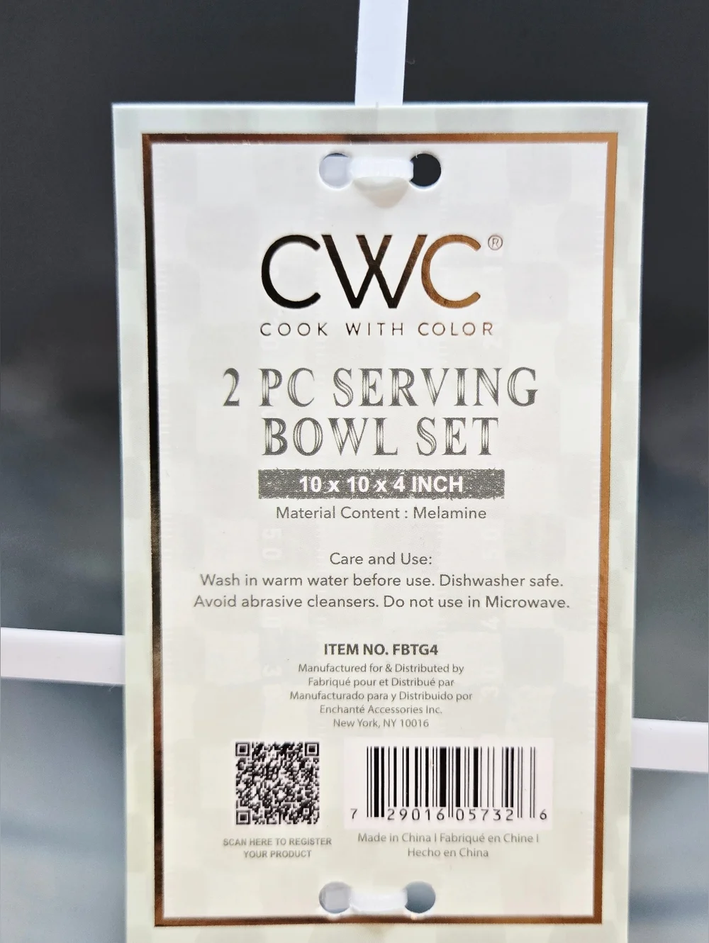 CWC 2 Pc Serving Bowl Set Sage Green Gold Trim 10” Melamine Decorative Nesting B